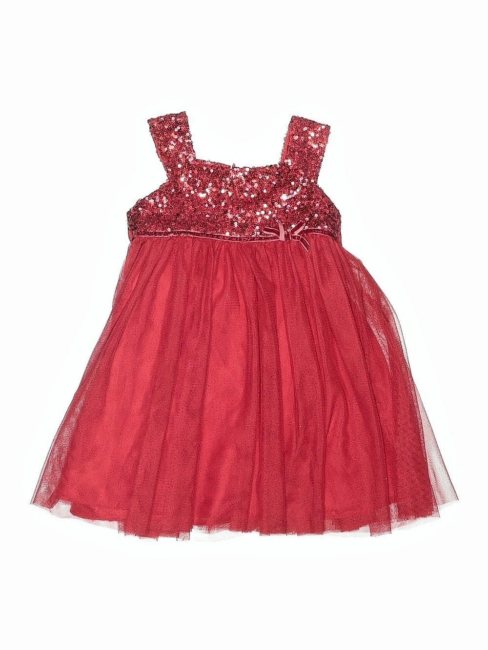 Sugar Plum Sequin Tulle Party Dress Red Baby 18M Like New